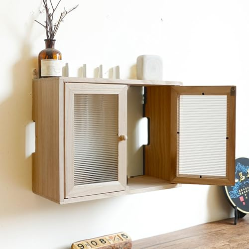 Caja De Madera Para Router WiFi Inalámbrico Montada En Pared, Cubierta Decorativa Para Módem, Armario De Almacenamiento Router WiFi, Para Sala De Estar, Gabinete, Decoración(Natural,36*15*28cm)