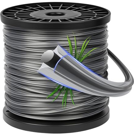 vsshe Strimmer Line, 2.0mm x 100m Universal Five Pointed Star Nylon Strimmer Wire, Professional Heavy Duty Nylon Strimmer Wire, for Park Garden Field Lawn, Fits Most Standard Models