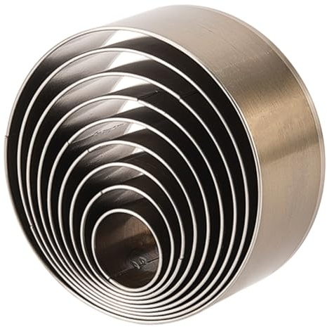CALFOVERA 1 boîte de 9 Outils de Découpe Circulaires pour Cuir en Acier à Haute Teneur en Carbone 9 Tailles (15 20 25 30 35 40 (10) (11) et (12) mm). Kit de Matrices de Découpe et de Perforation