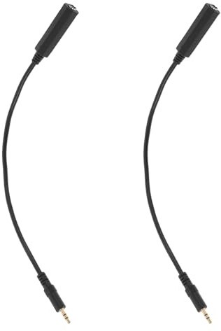 FONDOTIN Adaptateur Stéréo Jack 3,5 Mm Mâle vers 6,35 Mm Femelle Plaqué Or 2 Pièces, Câble Audio Cuivre Étamé, Compatible Casque Audio et Ampli HiFi pour Studio et Usage Domestique