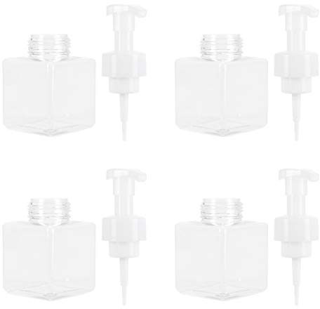 Tnfeeon Flaskset med Skumpump, återfyllbar Transparent Schampobehållare, 250 Ml för Kök och Badrum