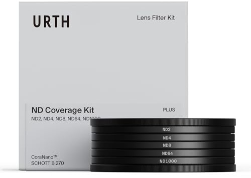 Urth Kit de Filtros 5 en 1 ND Coverage 55 mm (Plus) | Densidad neutra ND2, ND4, ND8, ND64, ND1000, vidrio optico HD con nano-recubrimiento de 20 capas