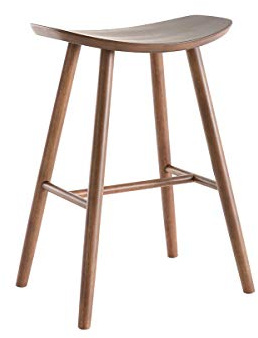 Miliboo Tabouret de Bar Design Noyer H65 cm DEMORY