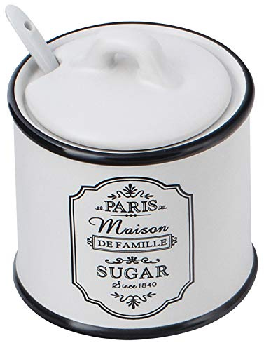 Maestro Paris Maison MR-20030-09 Zuckerdose mit Löffel, Keramik
