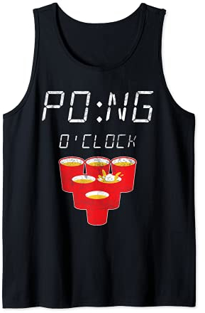 Pong O'Clock Beer Pong Lustig Bierpong Team Damen Herren Tank Top