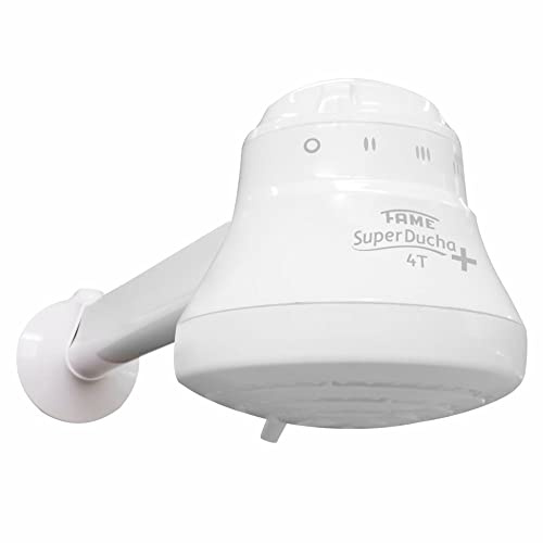 FAME - Ducha eléctrica 110V - 4 temperaturas. Incluye: cabezal, manguera con cabezal de mano + soporte, tubo de instalación, resistencia de repuesto incluida.