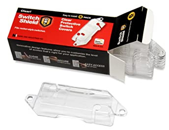 Clear Light Switch Guards, 6 - pack | Rocker Style | Security, Circuit and Child Protection for Indoor/Outdoor Wall Plate Covers | For Home and Work