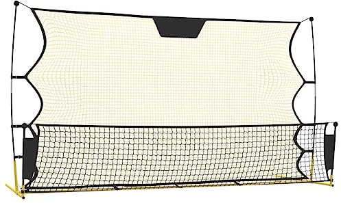 vidaXL Red de Rebote de fútbol poliéster Negro y Amarillo 183x85x120cm, Red, Red Deportiva, Equipo de fútbol, Equipo de Entrenamiento de fútbol