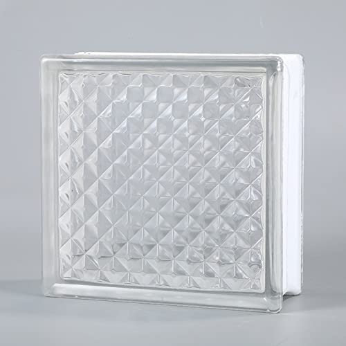 Clear Glass Bricks Blocks for Shower, Glass Wall Partition Living Room Bedroom Kitchen Indoor Outdoor Decorative Divider Fence, 6 Pack, 8x8x3inch ( Color : Style-3 , Size : 19x19x8cm(7.5x7.5x3in) )