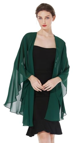 BEAUTELICATE Damen Chiffon Stola Festlich Elegante Schal Bolero Chiffonshal für Abendkleid Hochzeit Braut Halstuch Frühling Somme
