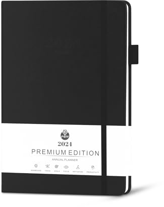 2025 Tagesplaner Planner mit Kalender Wochenplaner: Tagesplaner vom 1. Januar 2025 bis 31. Dezember 2025 (Schwarz)