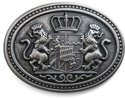 Schöneberger Trachten Couture Gürtelschnalle Hirsch, Bayern & Wappen, Wechselschließe für 40mm Gürtel - Buckle, Schnalle für Trachtengürtel