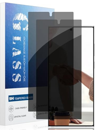 2 Stück Anti-Spähen Panzerfolie für Samsung Galaxy S24 Ultra, Kratzfest Sichtschutzfolie, Kante an Kante, Blasenfrei, Ultra-HD, Fall Freundlich Anti-Spy Displayschutzfolie