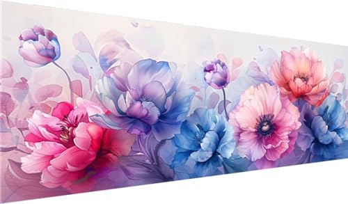 Diamond Painting Erwachsene, Diamant Painting Bilder Farbe, 5D DIY Diamond Painting Kunst Set, Diamant Painting Bilder Erwachsene, Pfingstrose Diamond Painting XXL Set für Zimmer Wand Deko 230x90cm