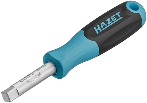 HAZET 1/4 Steckgriff 811-UK, Länge 134 mm, für Handbetätigung, 1/4 Zoll Vierkant Abtrieb, mit Kugelsicherung, rutschfester 3-Komponenten-Griff