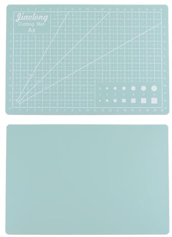 sourcing map 2pcs A5 Self-Healing Cutting Mat 9x6 Double-Sided Craft Cutting Board for DIY Art Work Sewing Cutting, Light Green