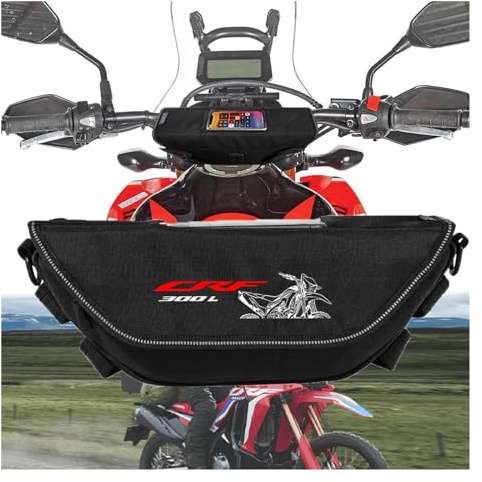 QIBOZNG Motorrad Lenkertasche Für HO&NDA CRF300L CRF 300L CRF 300 L Motorrad wasserdichte Und Staubdichte Lenker Lagerung Tasche Navigation Tasche(Black Logo8)