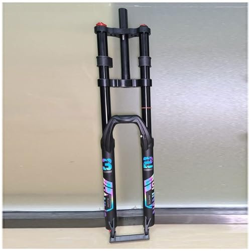KLYso Mit Lockout Mountainbike Federgabel Downhill DH/XC MTB Luftgabel Federweg 150mm Doppelschulter 28,6mm Gerade Gabel Rückprall Einstellbar QR(27.5'' Black)