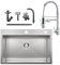 Auralum Lavandino Cucina 65 x 45 cm + Rubinetto Lavello Cucina con Doccetta Estraibile & Doppia Modalità