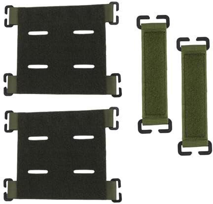 Jilskl 4 stycken fjäderlappar, taktiska patchpaneler, taktisk lappfäste, fjäderlapphållare, taktiska ryggsäckstillbehör, på krok, för utomhusryggsäckar, taktiska skyddsvästar (svart), Armégrön, NO