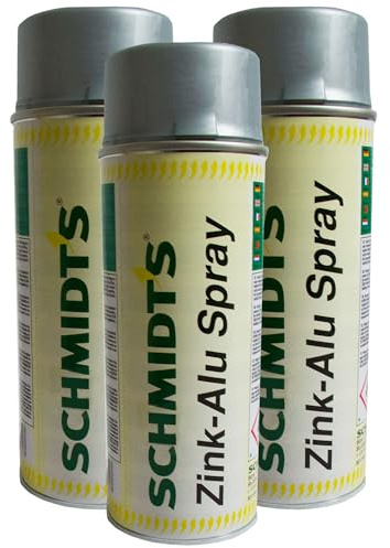 siwitec 3 x by Schmidt's Zink Alu Spray 400 ml Spraydose, 84,73% VOC, Korrosionsschutz, schnelltrocknend, Aluminium Zinkspray, Zinkspray für Metall, Zink-Alu-Spray