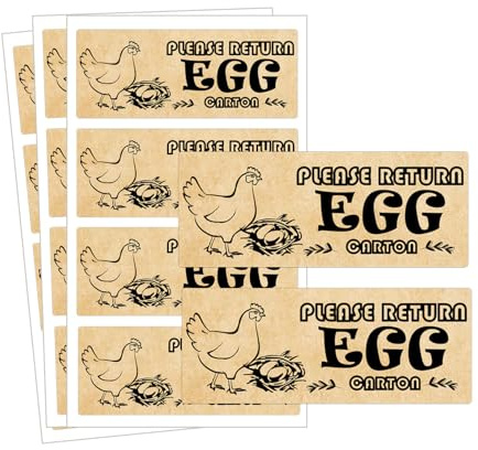 Please Return Egg Carton Tag Stickers 1x2.5 Inch Farm Fresh Chicken Egg Carton Labels 480 Pcs Eggs Carton Labels Egg Stickers Egg Packaging Stickers for Box Container Carton Farm Supplies (Kraft)