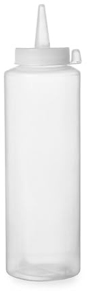 HENDI Spenderflasche, Stückzahl: 1, Easy Squeeze, für Saucen, Squeeze Flasche, Quetschflasche, Dosierflasche, 350ml, ø55x(H)205mm, Polyethylen, Polypropylen Kappe, Transparent (Packung mit 10)