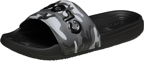Crocs Sandalias de camuflaje para hombre, negro/gris, talla 44, negro, gris, 43/44 EU