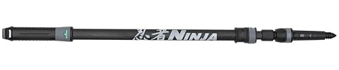 Unger Carbon Teleskopstange Ninja (1,20 m, 2-teilig, Anti-Rutsch Endkappe, kompakt, Fensterreinigung, Verlängerung Reinigung, Zubehör Fensterputzen, kompatibel mit Glasreinigungswerkzeugen) NCP12