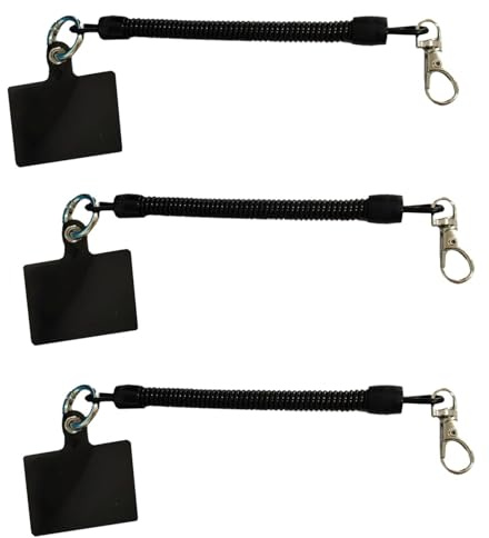 ZEACCT 3 Dragonnes Téléphone Anti-Perte - Attache Élastique Universelle pour Smartphones - Patch Crochet Sécurisé - Design Anti-Vol - Compatible avec la Plupart des Mobiles