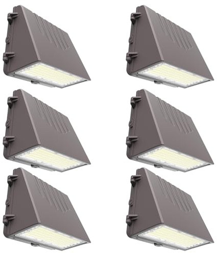 Lightdot 6Pack 150W LED Wall Pack Lights, 100-277v Full Cut Off Dusk to Dawn Photocell, 22500Lm(150Lm/W) 5000K IP65 Outdoor Exterior Lighting for Garage,Warehouse,Yard,Building,Factory,ETL