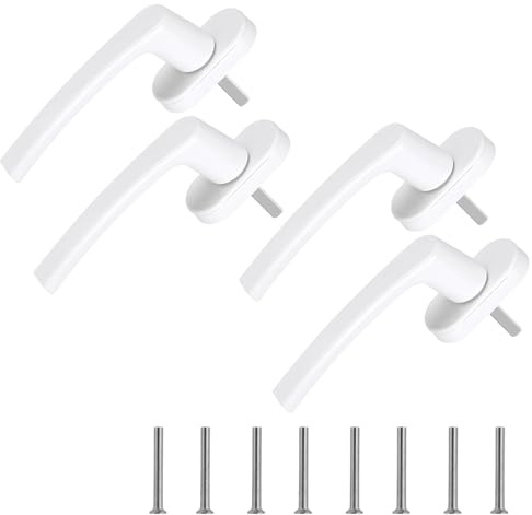 flintronic Poignée de Fenêtre, Lot de 4 Poignée Fenetre en Aluminium, Poignee Porte Bloque Fenetre pour Sécurité Enfant, Installation Facile pour Maison Portes Placards Fenêtres