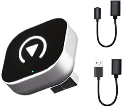 Adaptador Inalámbrico 2 en 1 para Car-Play y Android Auto - Dongle USB para Convertir de Cable a Inalámbrico | Mini Caja Plug and Play con Conexión Automática | Compatible con Coches desde 2016