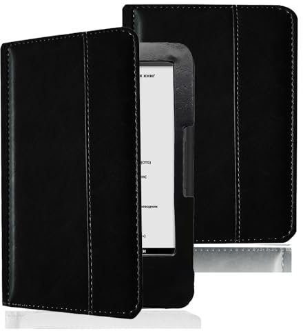 Schutzhülle für Onyx Boox C67ML/C65/C63 E-Book-Reader-Hülle, geeignet für Onyx Boox C67ML/C65/C63 Slim Lightweight Shell PU Leder Schutzhülle (schwarz)