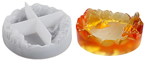 Peak - Molde de resina de silicona para cenicero, moldes de fundición epoxi, caja de almacenamiento de joyas, molde para decoración del hogar, juegos de kit de silicona