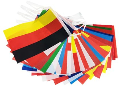 Bandera de 32 países, banderines para partidos de fútbol, banderines en una cuerda, 33 ft/39 ft String Flags Banderines para decoraciones de, bares, clubes, interiores y exteriores