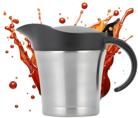 Saucière isotherme | 450 ml avec couvercle | Saucière en acier inoxydable pour buffet, salade, fête de mariage, cuisine, restauration, hôtel, restaurant
