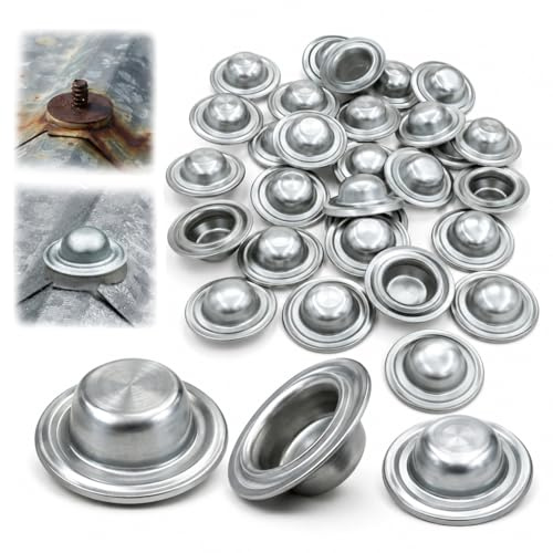 Tapas de metal para tornillos de techo, tapas de tornillos de metal impermeables, cubiertas de tornillos para proteger las cabezas de los tornillos, fáciles de montar, tapas de fijación para