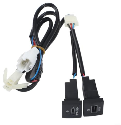 MKTOLHUS Para qc3.0 Cargador de coche USB de carga rápida para Golf 5 6 GTI R-Line 2006-2012, adaptador de puerto de carga de teléfono móvil de 12 V negro (para QC 3.0 + PD)