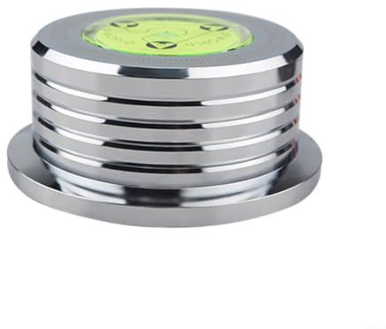 BEAZOOM Schallplattengewicht für Plattenspieler, integrierte Wasserwaage, Stroboskop-Skala, 33 45 U/min, Metall, audiophile Einrichtung, unterstützt Plattenspieler-Ausrichtung und