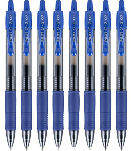 PILOT G2 Premium nachfüllbare und einziehbare Gelschreiber, feine Spitze, blau, 8 Stück (15301)