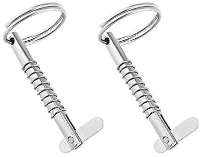 2 Pieces of Stainless Steel Marine Spring Pins, Spring Loaded Safety Pin 5mm Marine Grade 316 Stainless Steel Quick Release Pins Boat Tongue Pins For Ship Top Deck Hinges