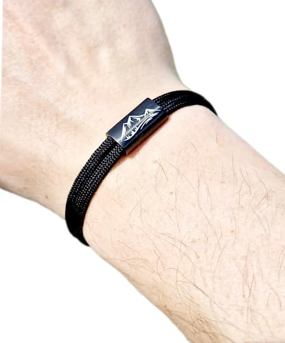 Gravur Armband Bergsteiger, Gipfelstürmer, Surfer Armband, personalisiertes Geschenk, Schmuck, Berglandschaft, Berge