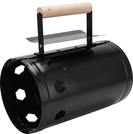 Leapiture Cheminée à Charbon Bois Baril Charbon Bois Démarreur de cheminée Barbecue Charbon Poêle à Charbon avec poignée Ustensile cheminée pour barbecues à Charbon de Bois