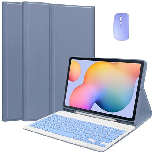 EHLCYS Custodia con Tastiera per Samsung Galaxy Tab A8 Modello 2022 10,5 Pollici (SM-X200/X205/X207), Custodia Sottile E Leggera Staccabile per Tastiera Italiana Bluetooth con Portapenne,Viola