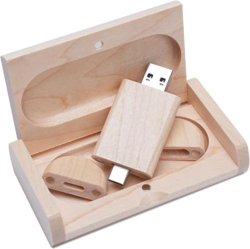 Yaxiny USB Stick 2.0-16GB OTG USB C Speicherstick 16GB 2-in-1 Type C Flash Laufwerk Mini Ahorn Holzkiste Memory Stick Externe Pen Drive für MacBook Pro,Android Handy,Pad,Laptop UND Computer