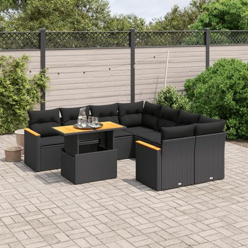 Amorsee Gartenlounge Groß XXL Verstellbare Tischplatte Lounge Möbel Outdoor Rattan Ecklounge Loungemöbel Set Gartensofa Garten Sofa Terrasse Gartenmöbel Set Terrassenmöbel Sitzgarnitur