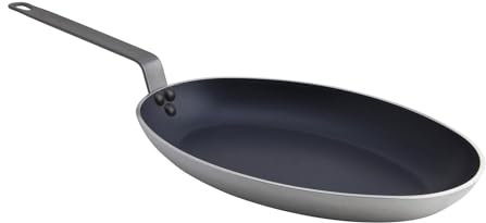 Padella ovale antiaderente in teflon alluminio, 36 cm