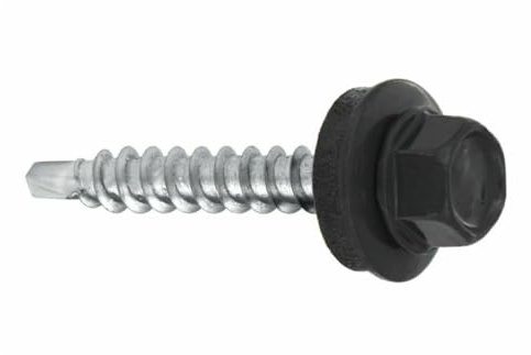 Trapezblechschrauben Bohrschrauben mit EPDM Dichtscheibe für Holzunterkonstruktionen - Blechbohrschraube für Holzuntergrund (RAL7016 - Anthrazitgrau, 4,8 х 35 mm (250 Stück))