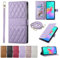 Custodia a quadri per Sony Xperia 5 VI 2024, custodia a portafoglio con cinturino da polso compatibile con Sony Xperia 5 VI 2024-Viola